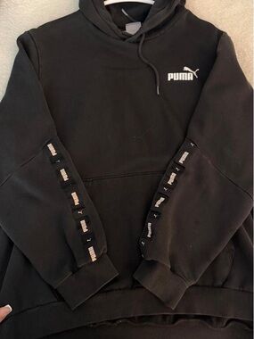 Puma Black Hoodie with Contrasting White Logo